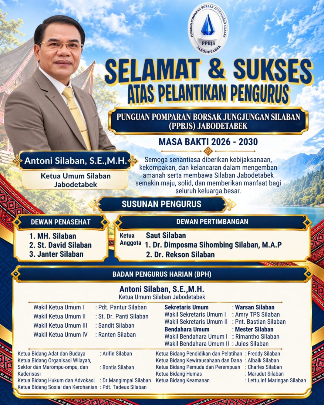 Antoni Silaban Pimpin PPBJS Jabodetabek, Pendidikan Jadi Prioritas